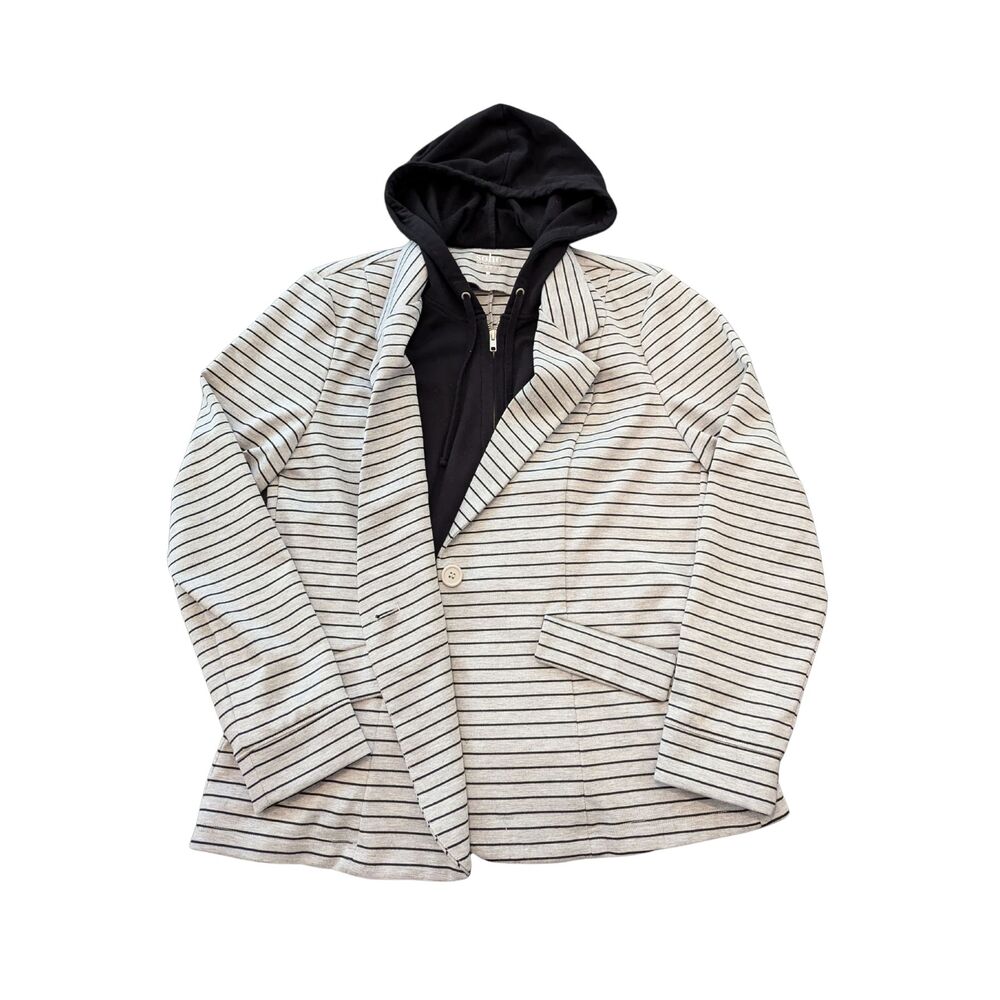 SOHO New York & Company Street | Women's Medium | Stripped Blazer Jacket w/ Hood